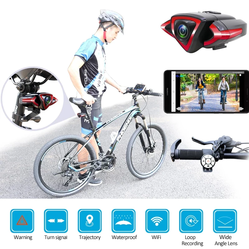 In stock 1080P/4K Waterproof Motorcycle Action Camera - HD Bike DVR Night Vision, Loop Recording & Shockproof for Sports/Racing