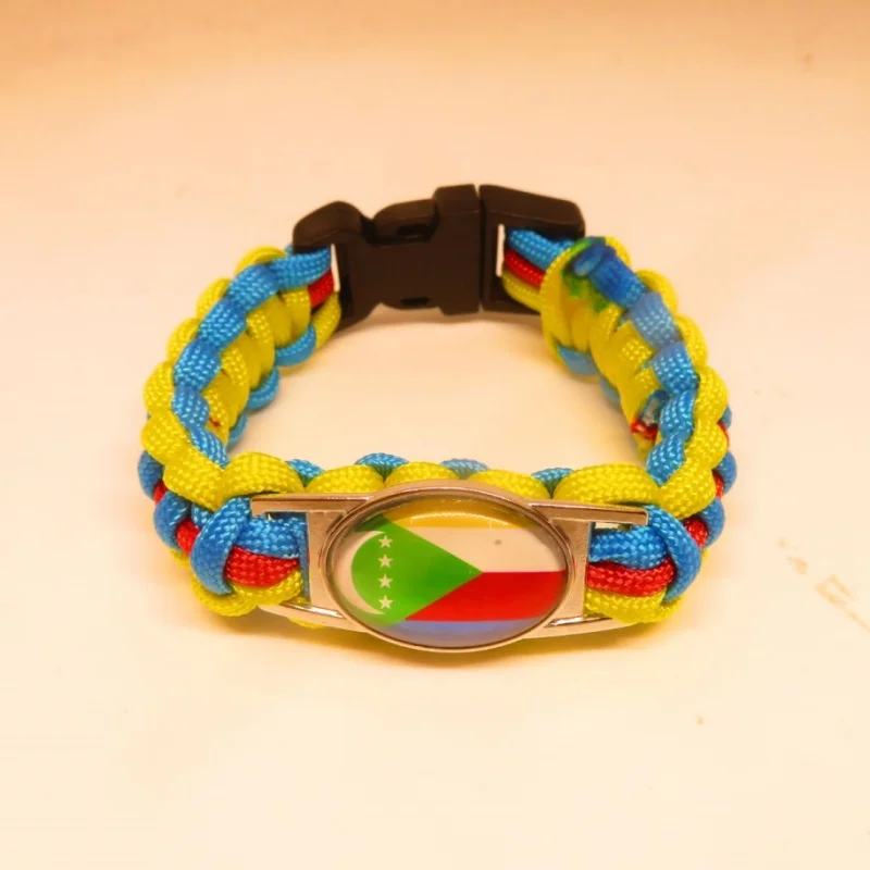 Love Comores Bracelet Fashion Comores Flag Wrap Bracelets For Women And Men Jewelry Gift