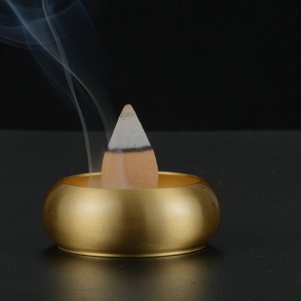 

Elegant 3-Hole Brass Incense Holder Drum Shaped Home Office Decor Stable Portable Aroma Burner for Zen Room Tea Living Dining