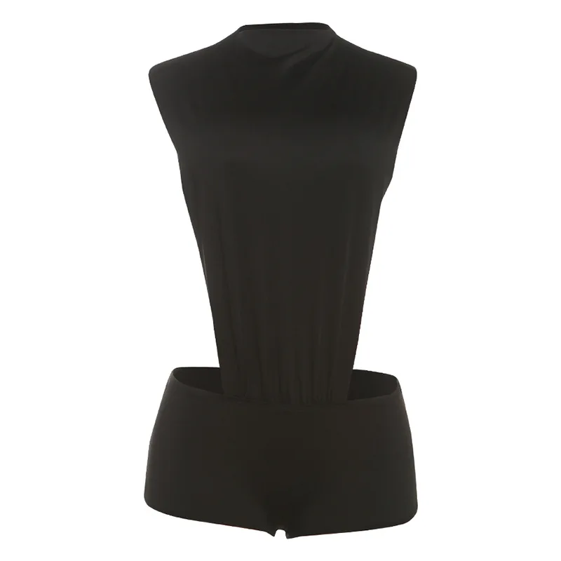Sexy Women 2 Piece Set Coquette Sleeveless Side Split Bodysuit Tops+Shorts Stretch Midnight Matching Clubwear Suits - Image 6