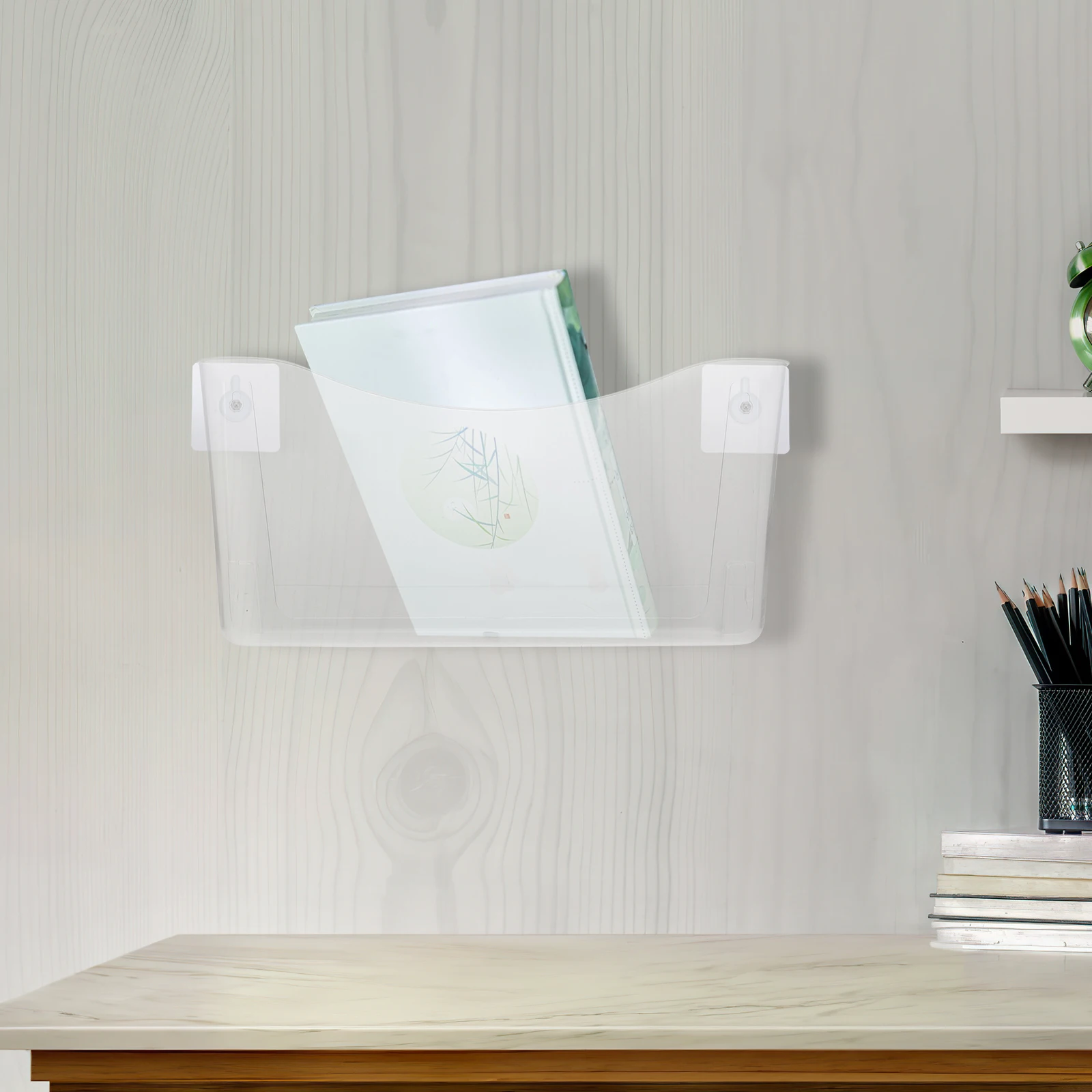 

Wall Mounted File Rack Transparent Plastic Document Storage ganizer Folder Holder Space Saving Design