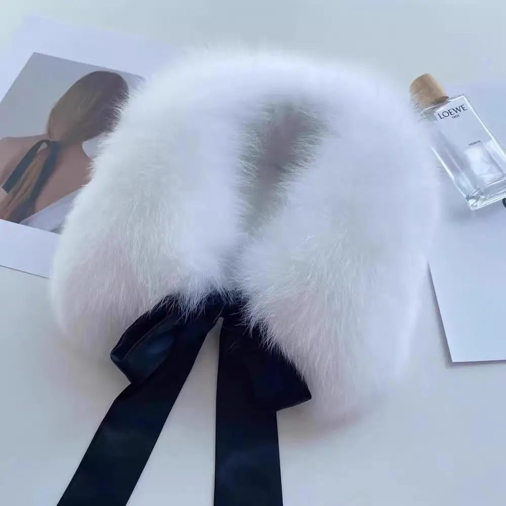 Меховой воротник, меховой шарф, пальто, декор с капюшоном, воротник из меха енота, натуральное пальто енота, шаль, теплая модная зимняя женская утеплитель для шеи