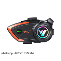 TLCRETE Quick Delivery Y80-2X 800m Range Wireless IPX6 Waterproof Helmet Headsets 5.0 Chip Type-C Motorcycle Intercom Headphone