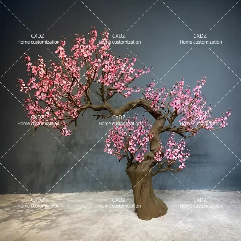 Large Root Carving Simulation Welcome Pine Plum Blossom Artificial Cherry Peach Tree Dead Wood Garden Landscape Decoration