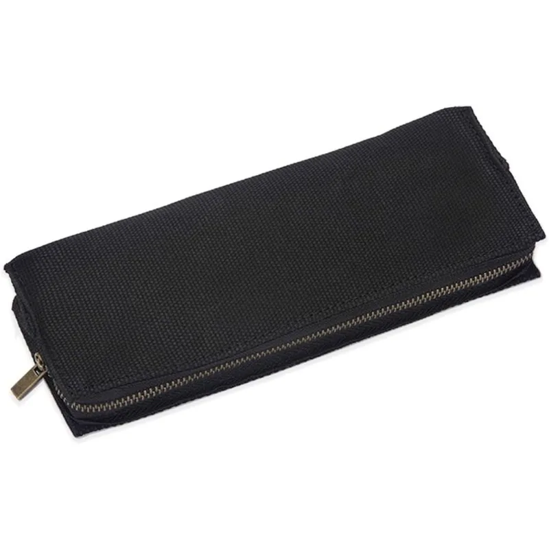 Canvas Pencil Case Lightweight and Durable Ideal Canvas Pencil Pouch (Black)