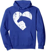 Polarshe-Sudadera con capucha para hombre y mujer, suéter Unisex con estampado de silueta de corazón y caballo ecuestre