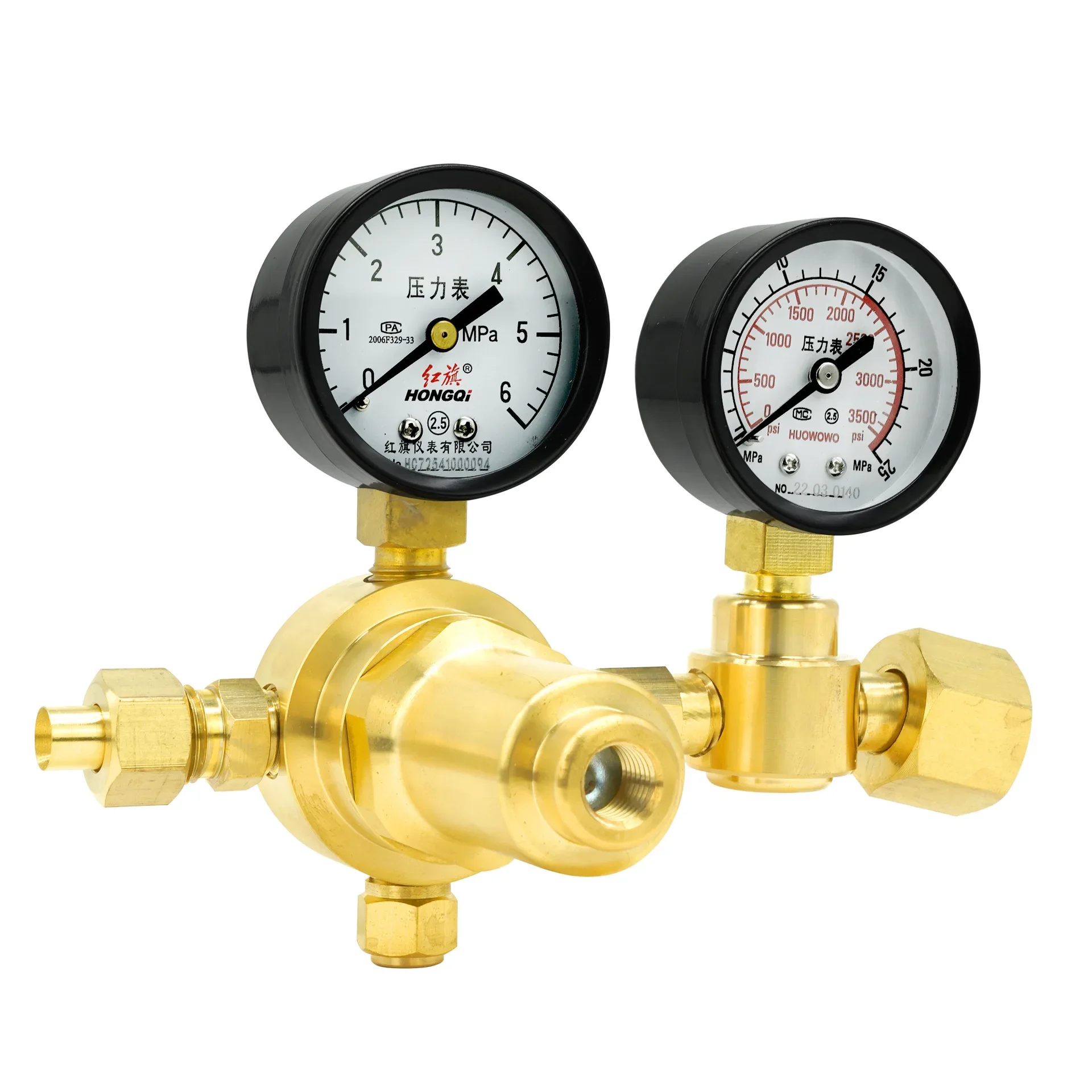 Air Conditioning Gauge CO2 25 * 6Mpa YQD-370 High Pressure Nitrogen Pressure Reducer All Copper Hydrogen Helium Reducing Valve