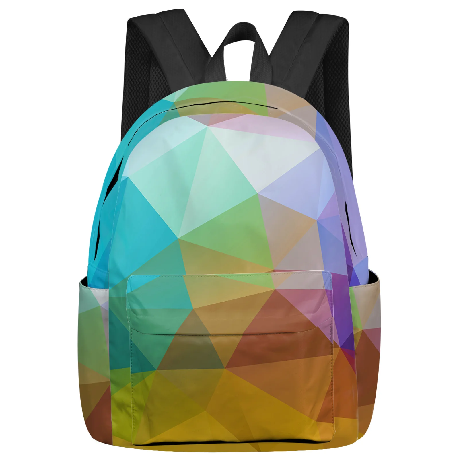 

Colorful Triangle Geometric Gradient Pink Fashion Women Backpack Travel Book Bags Laptop Backpacks Travel Rucksack Schoolbag