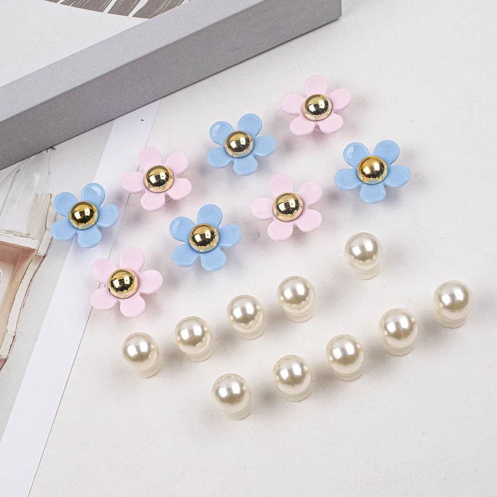 New Acrylic Daisy Five Petal Flower Hole Shoe Charms Decorations Cute Sunflower Shoes Buckle DIY 3D Hole Shoe Accessories