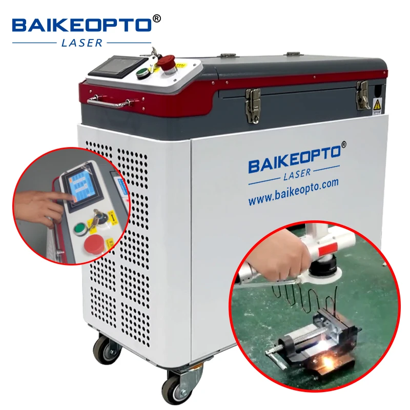 Continuous Laser Cleaning Machine Remove Rust Paint Surface Metal Raycus JPT MAX Mini Fiber Laser Cleaning Welding Machine