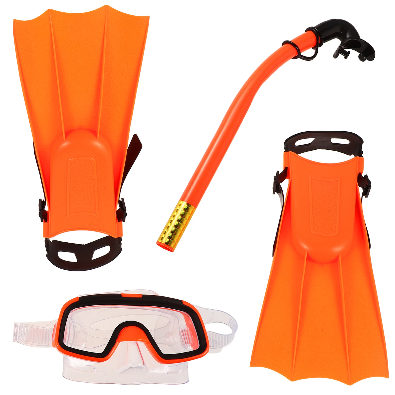 

3 Pieces Snorkeling Gear Set Lightweight Compact Short Fins Swimming Kids Mask Diving Equipment Child Scuba