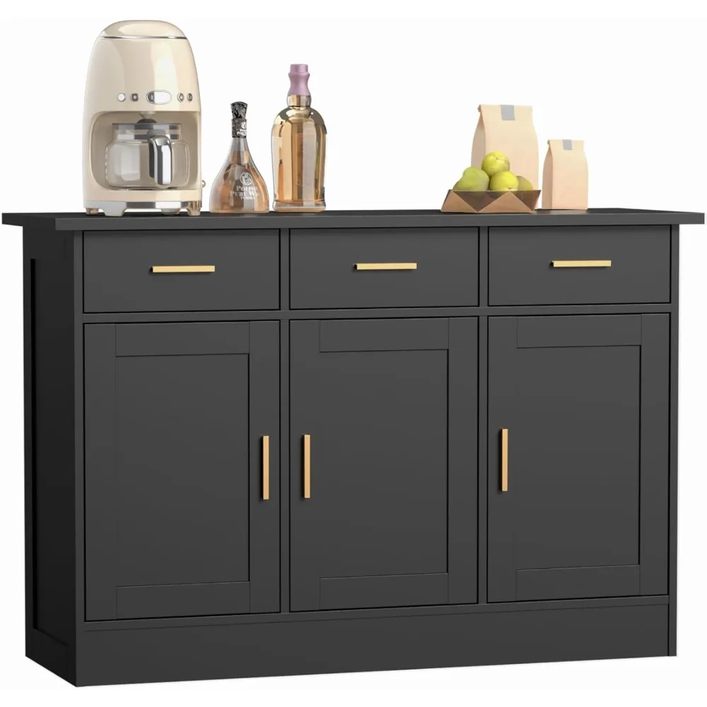 Buffet Cabinet with Storage - Buffets & Sideboards Kitchen Storage Cabinet, Wood Console Table Coffee Bar Accent Cabinets