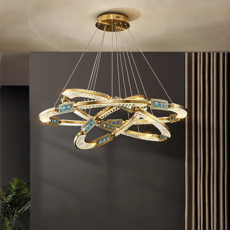 50% discount promotion indoor living room bedroom lighting hardware crystal cord LED pendant light, modern home decoration