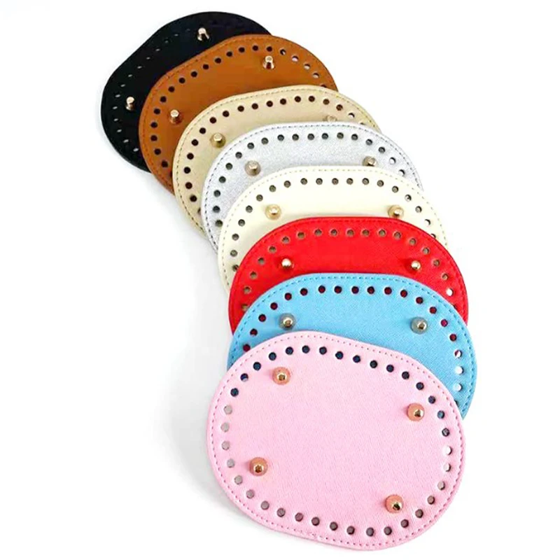 New 14.5*11cm DIY Hand-Woven Bag Hardware Accessories PU Oval Bag Bottom Women's Bag Accessories For Handbags