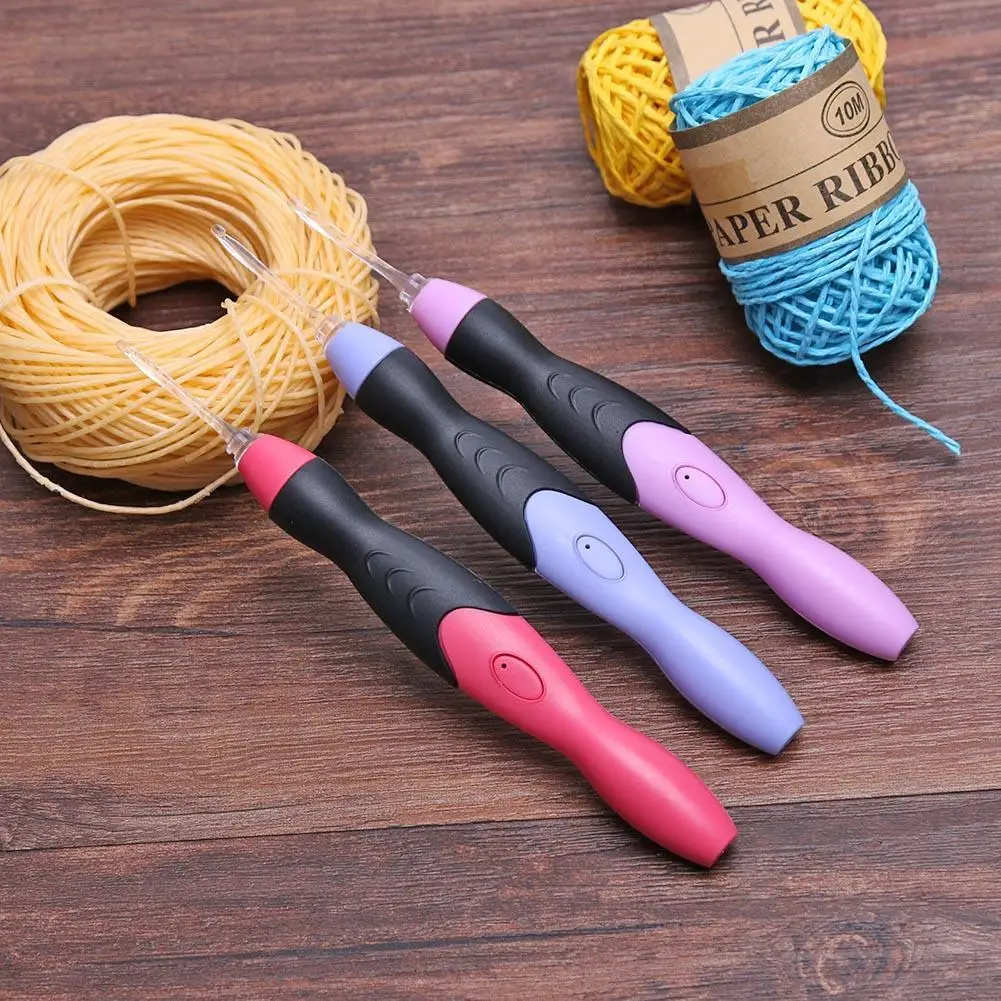 9 in 1 USB Light Up Crochet Hooks Knitting Needles LED Sewing Tools Set DIY Weaving Sweater Tools Kit Sewing Accessories