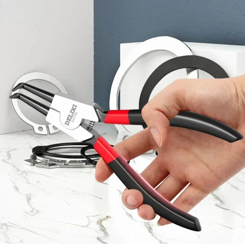 4PCS  5-In Circlip Pliers,Needle nose Pliers Retaining Ring Pliers for Removing Installing Puller Locking Rings Shafts