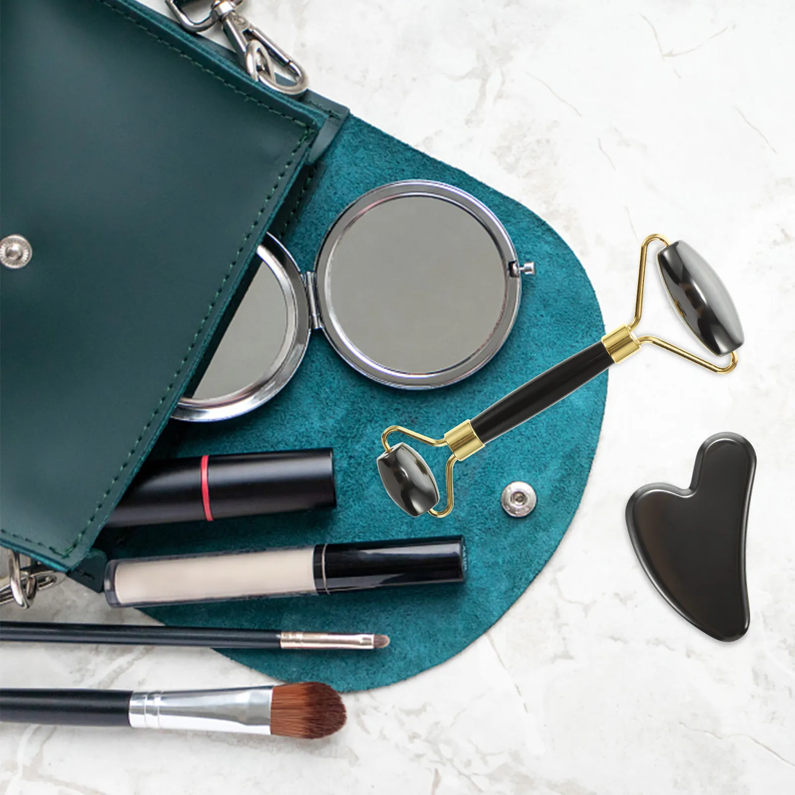 

Набор для массажа из 2 предметов: портативные эргономичные скребки для лица для выведения токсинов, многоразовые, удобные массажные аксессуары