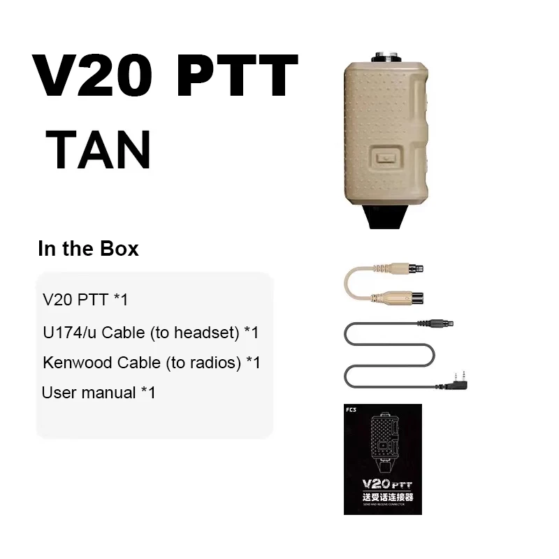 NEW FCS-TACTICAL V20 PTT Single Communication Channels for AMP