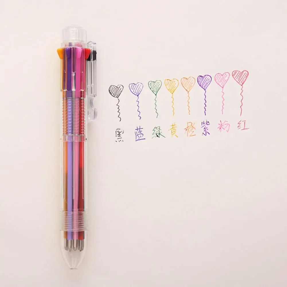Writing Pen  Unique 8 Color Student Writing Pen  Plastic Rollerball Pen