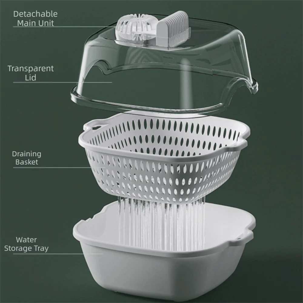 Ultraviolet Food Preservation Defroster Removable 4 in 1 Meat Defroster Wireless Low Noise Drain Basket Vegetables
