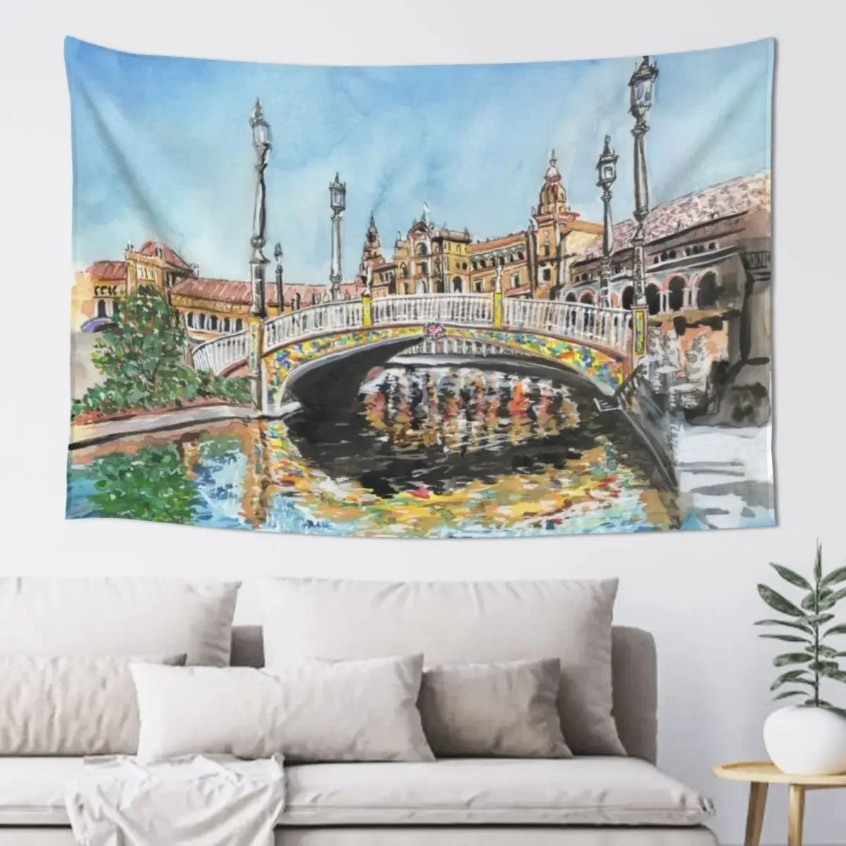 Tapiz de Sevilla, España, decoración estética de la habitación en la pared, tapiz de adornos para la habitación