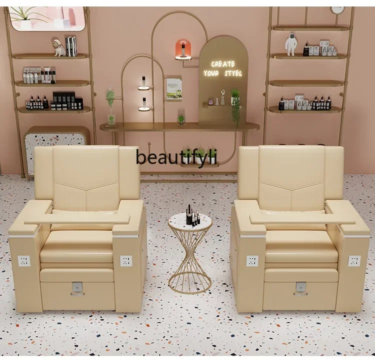 ss 8350Nail أريكة التجميل الكهربائية تدليك القدم كرسي اليد والقدم الرعاية متعددة الوظائف غسل القدم كرسي باديكير رمش Co