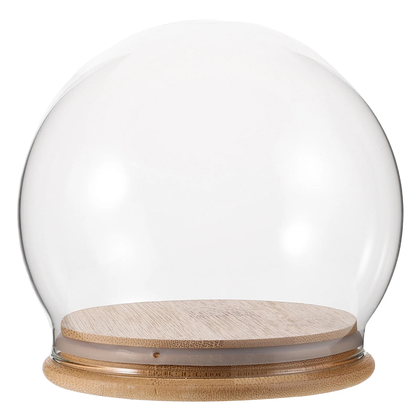 

Clear Glass Dome 12cm Cloche Display Case Wooden Base DIY Snow Globes Keepsakes Home Decor Wedding Centerpiece