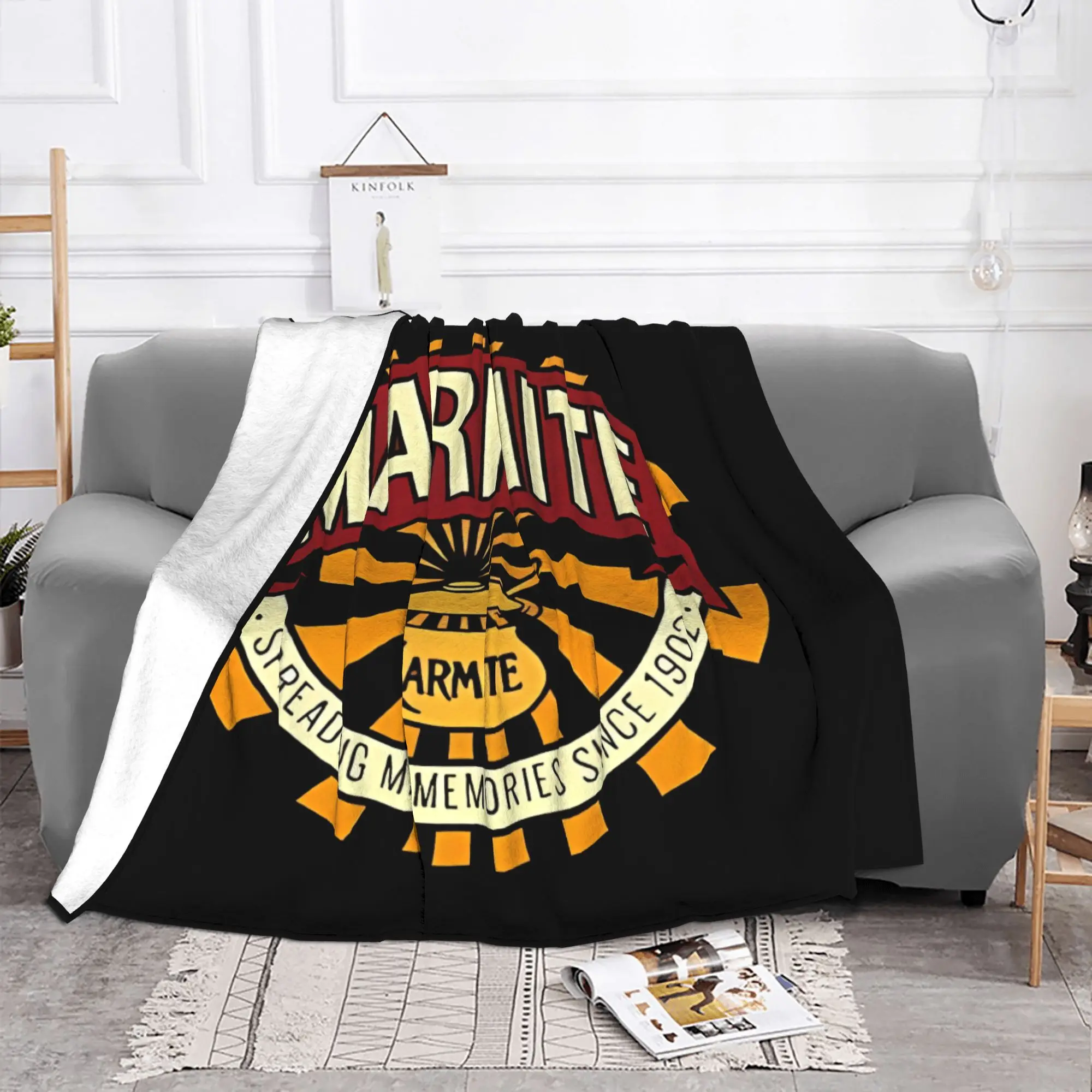 1PC home Cute  Bumble Bee Honey Striped Special Edition Label Blanket Throw Blanket Marmite Novelty Warm Blanket All Season