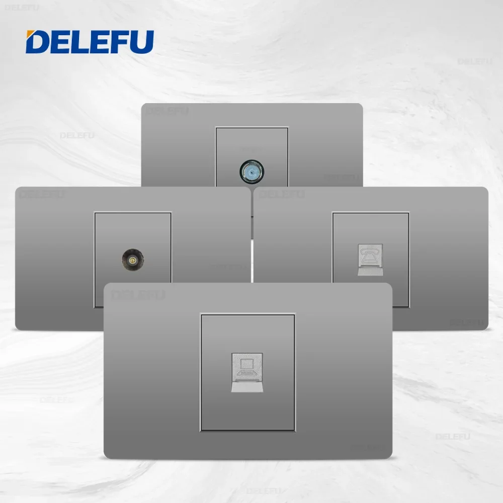 DELEFU Grey PC 2/1 Multi-function free combination computer USB-C wall socket