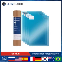 ANYCUBIC-FEP Film para impressoras 3D, peças originais da impressora 3D, Photon Mono M5s, M5s Pro, acessórios, 5pcs, 2pcs, 1pcs