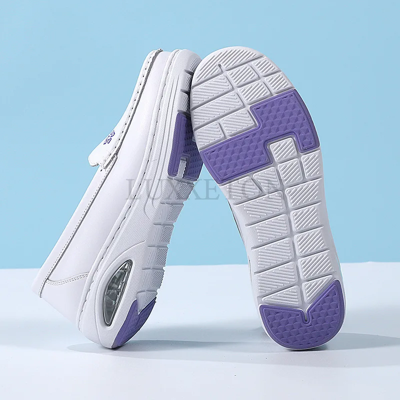 Air Cushion Nurse Shoes for Women Soft Soled Comfortable Non Slip Wear Resistant White Cowhide Special Work Shoes