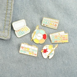 Color Palette Enamel Pins Custom Artistic Paint Tools Brooch Lapel Badge Bag Cartoon Jewelry Gift for Kids Friends