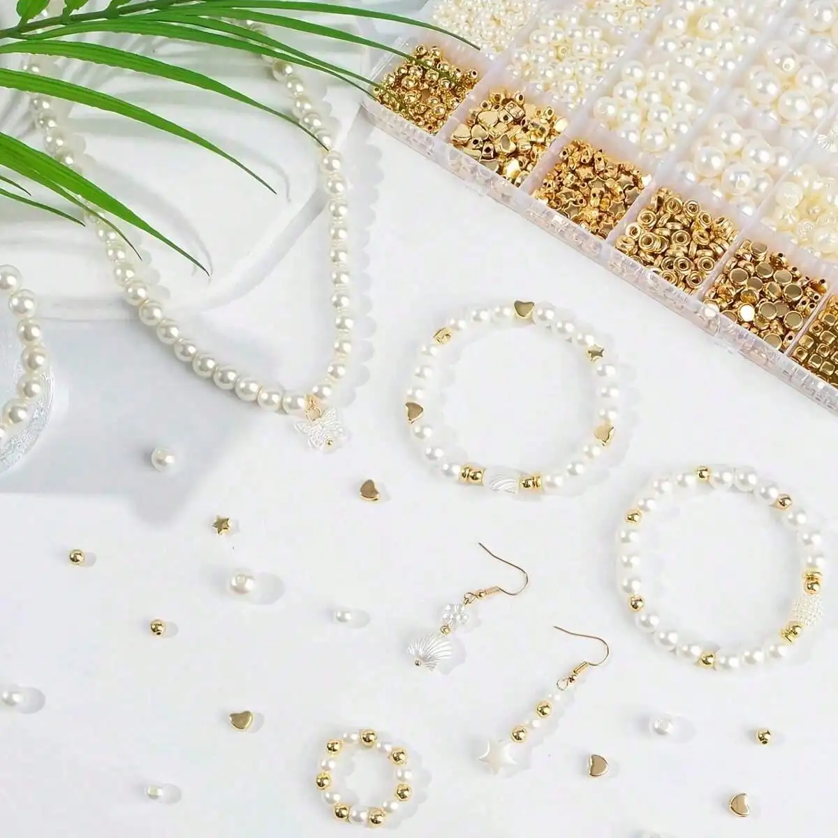 1000pcs White Mixed Acrylic Pearl Polished Loose Beads Set Elegant For DIY Jewelry Decors Handmade Craft Jewelry Making Supplies image 5