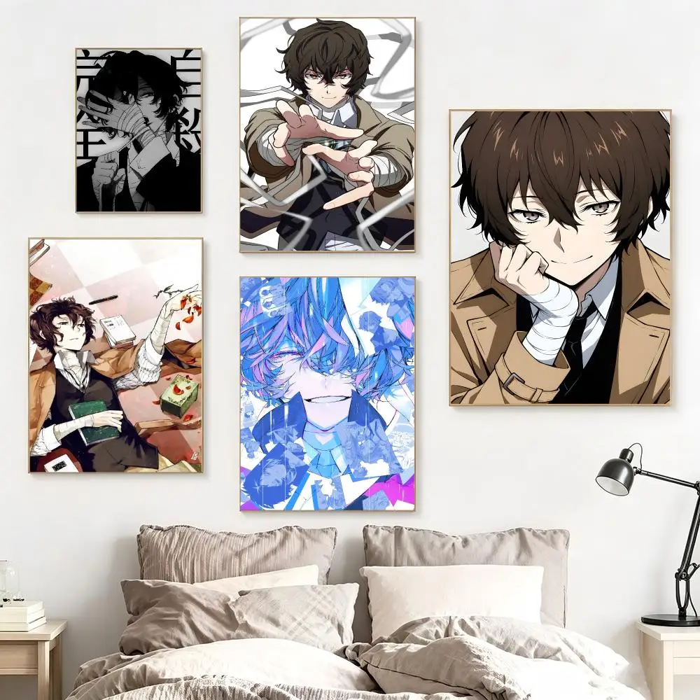 BSD Anime Character D-Dazai Osamu Poster impermeable para el hogar sala de estar dormitorio bar decoracion estetica