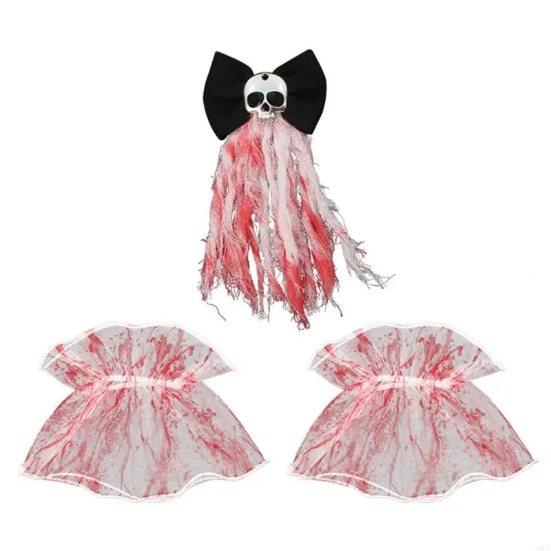 

Gothic Wedding Party Set Comfortable Elastic Hairpin And Lace Bracelet Headdress