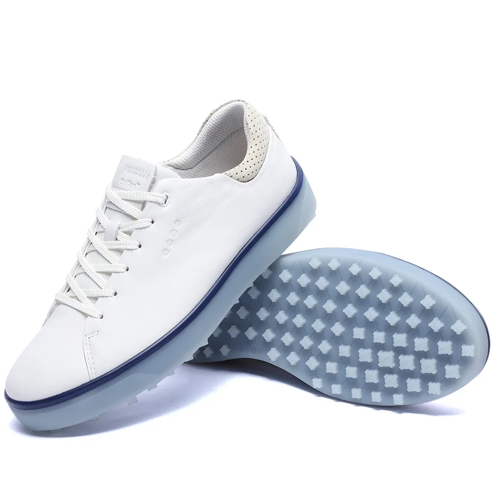 Zapatos de Golf de cuero suave para hombre, calzado deportivo informal de negocios con hebilla de cierre de Boa, parte superior baja, de lujo