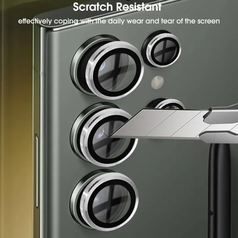 Camera Lens Protector para Samsung Galaxy S24Plus Ultra, Metal, Anti-Risco, Curvo, Protetor, Vidro Temperado, Capa de Anel Individual