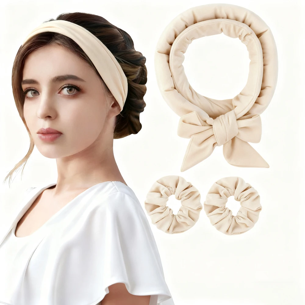 

Безнагревательные бархатные бигуди для сна, мягкие, без нагрева, повязка на голову для завивки волос, ночные волны для длинных всех типов волос