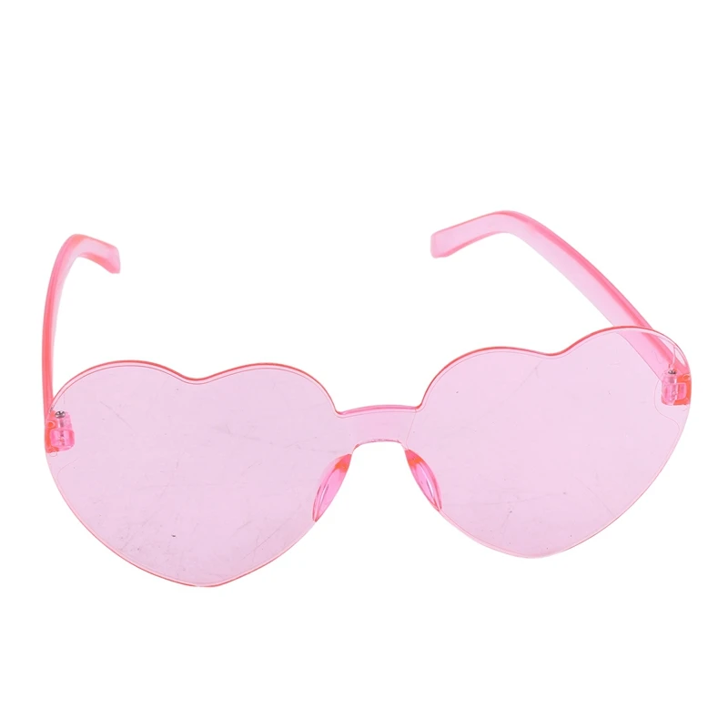 Love Shaped Sunglasses Personalized One-Piece Glasses Women's Trendy Internet Celebrity Transparent Lens Marine Glasses