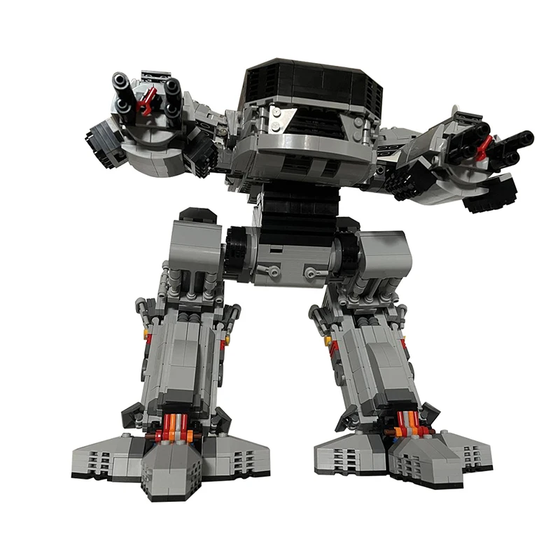 Gobricks-Robot de ED-209 a escala UCS, robot de ejecución, mecánica, policía de guerra, aplicación, serie 209, MOC, bloques de construcción, regalo