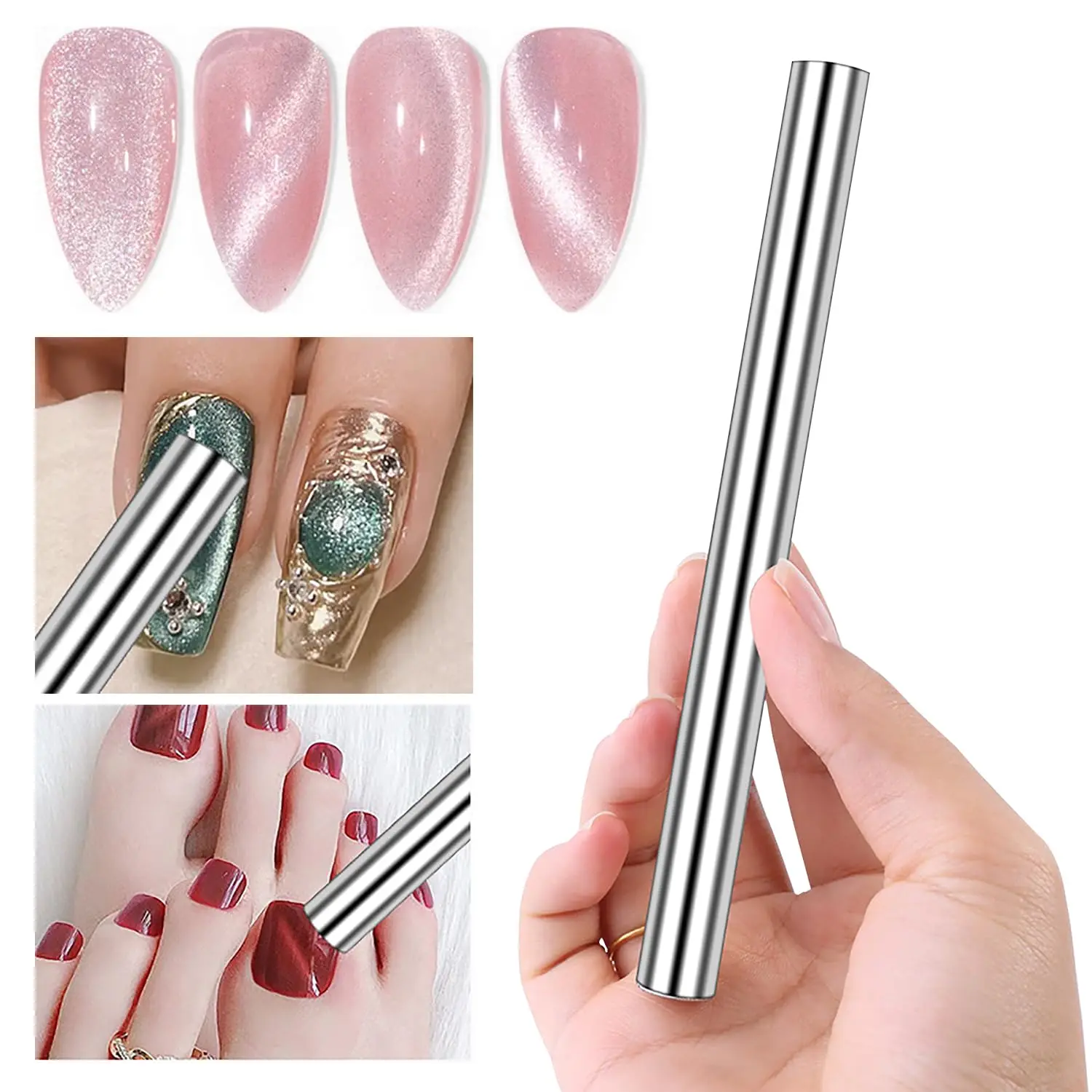 1PC Cat Eye Nail Magnetic Stick Cylindrical Magnet for Cat Eye UV Gel Polish Snowlight Glitter Effect Tools Manicure Design Tool