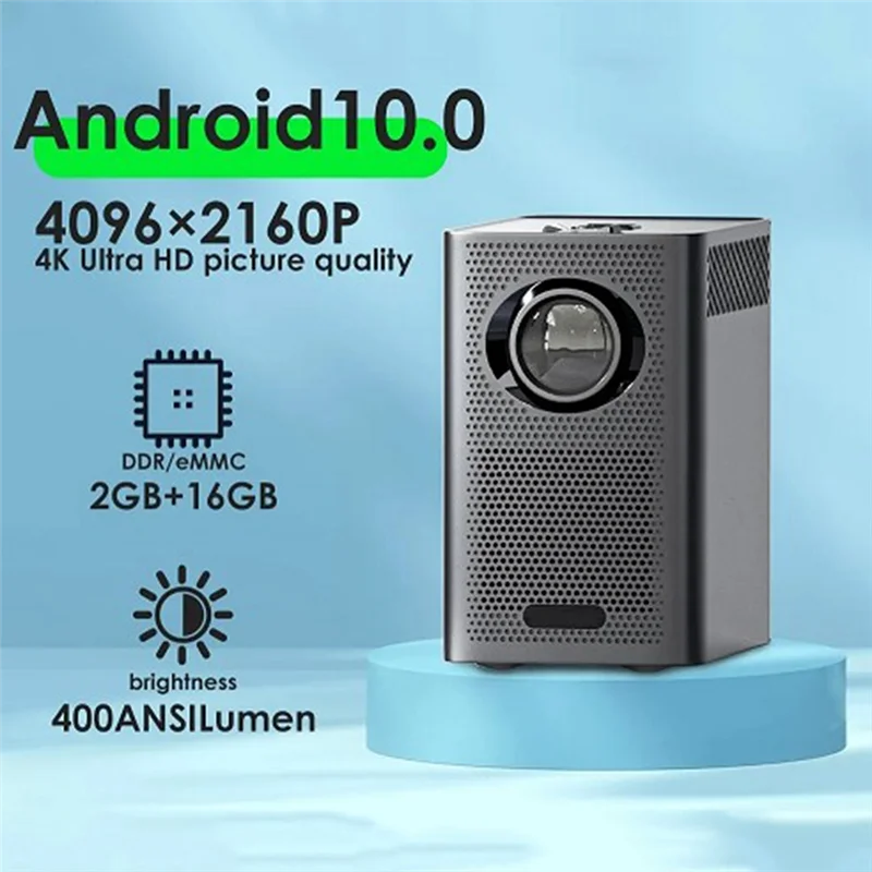 Proyector inteligente ABZW S30MAX Android Wifi 4K con Wifi Bluetooth bolsillo 4K 9500L Android 10,0 proyector