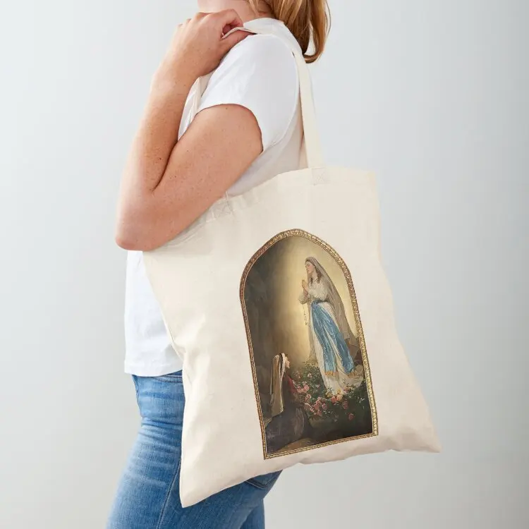 

Our Lady of Lourdes (Painting by Ciseri) Tote Bag large tote bag Canvas bag for women tote woman Women's bags