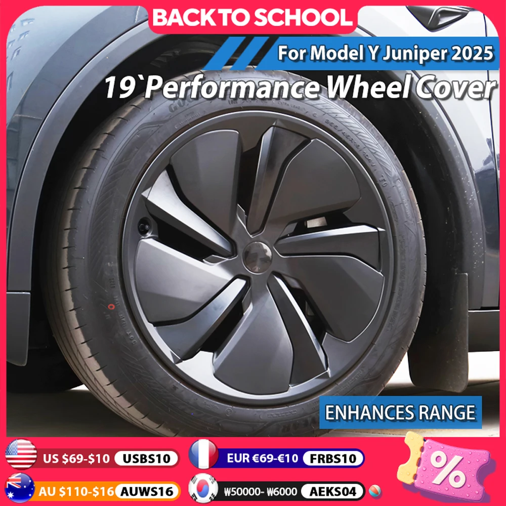 

4PCS 19 Inch Wheel Covers for Tesla Model Y Juniper Replacement for 19" Crossflow Wheels Hub Cap Full Rim Car Accessories 2025