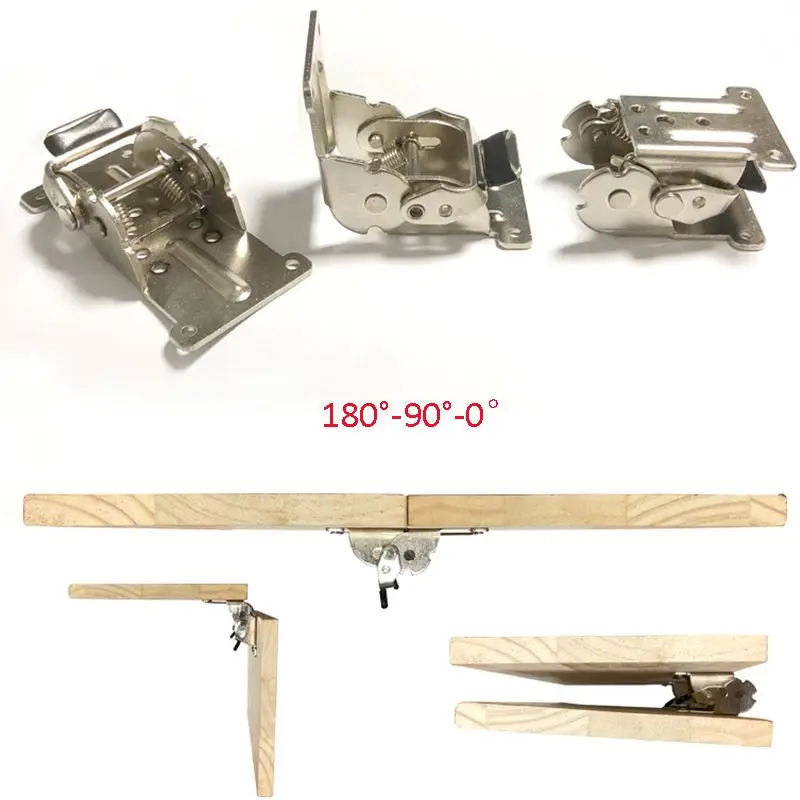 90 180 Degrees Self-Locking Folding Hinge Table Extension Connector Cabinet Hinges Furniture Lift Support Hardware Accessories