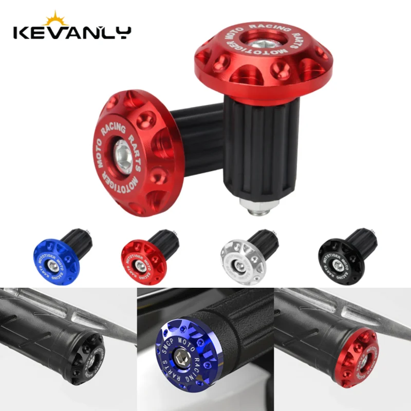 

2pcs Handlebar End Cap Plug Motorcycle Handle Bar Caps Slider Motor Bike for Honda Yamaha Dirt Bike Accessories black red sliver