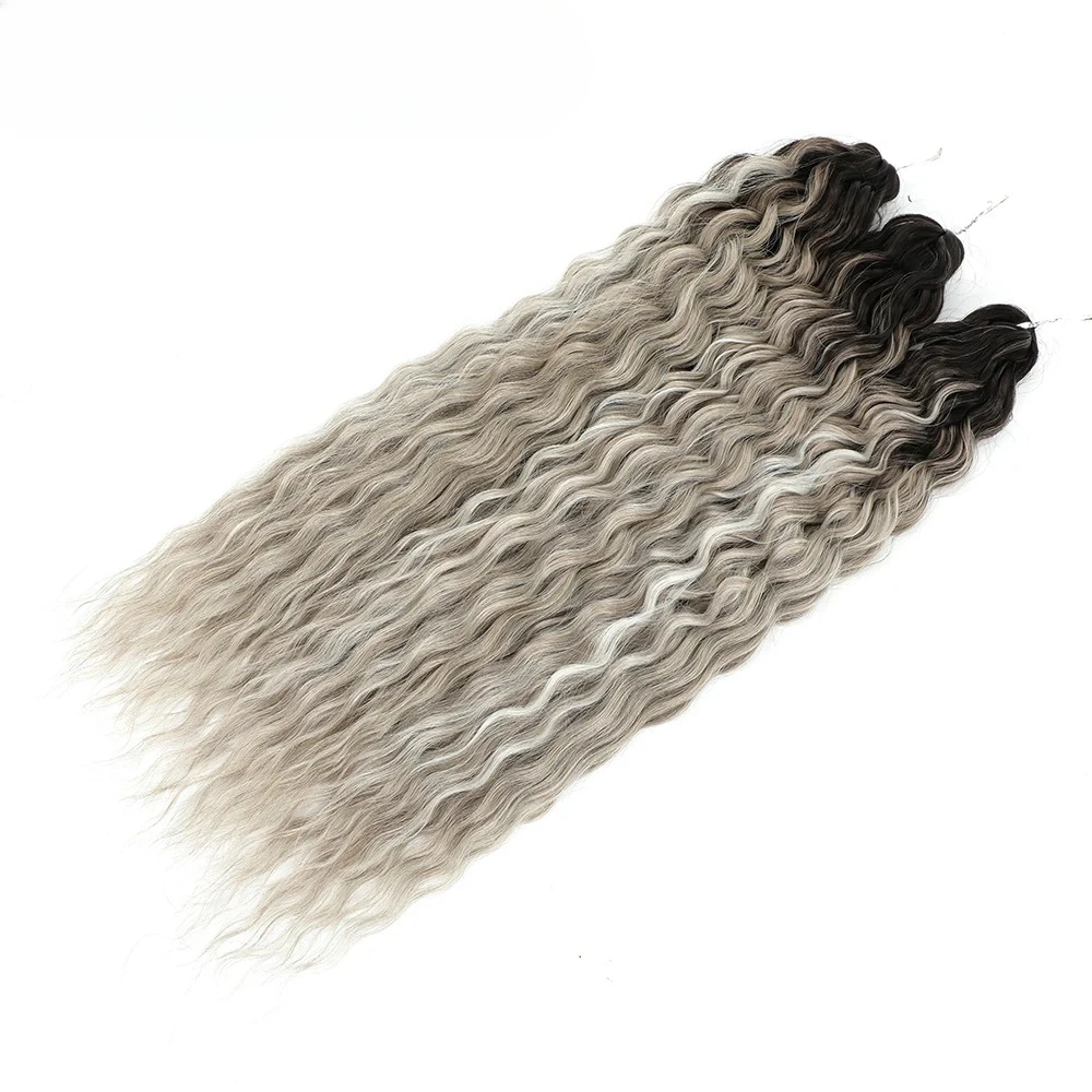 3 Stuks 300 Ariel Diep Water Twist Gehaakte Krullend Haar Piano Blond P12/16/613 Bruin 6 vlechten Wit Grijs 58 #   Bundels