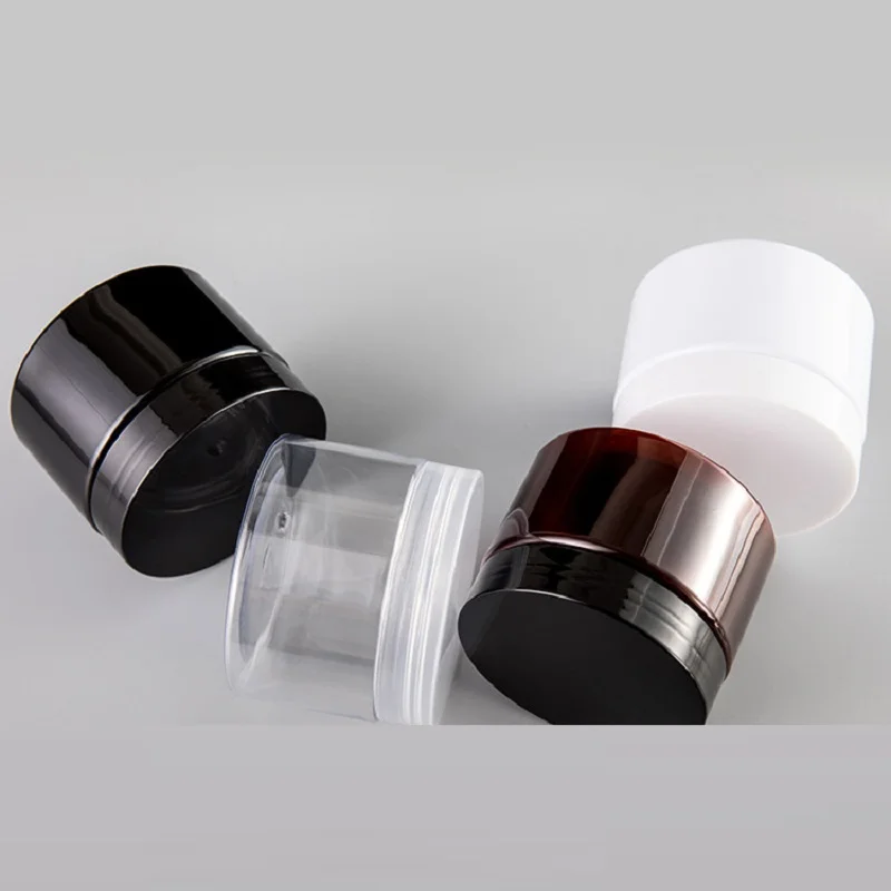 33Pcs Skincare Makeup Container Black Clear White Brown Empty Plastic Cream Pots150g Cosmetic Jars PET Wide Mouth Refill Bottles