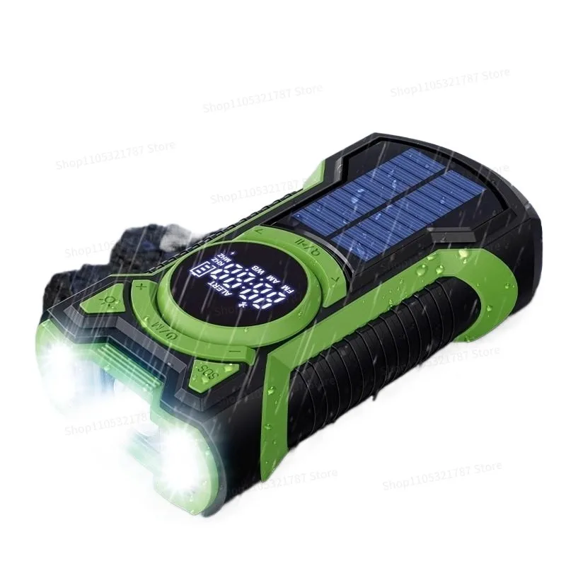 Hand Power Generation Radio Flashlight Earthquake Disaster Prevention Emergency Solar Charging Multi-function Portable Outdoor