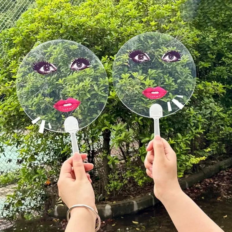 31BE 2Pcs Portable Handheld Decorative Fan for Parties Performances Easy to Use